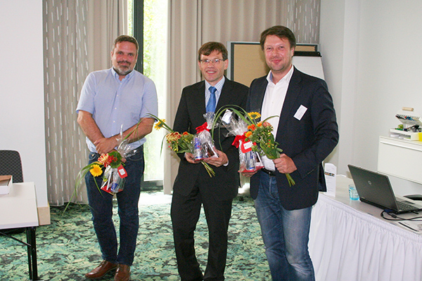 Der neu gewählte solutions for finance e.V. Vorstand stellt sich vor: Im Bild links Kurt Reinartz, Bildmitte der Vorsitzende Hans-Peter Möschle, rechts Raphael Vaino.